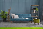 Canapea extensibila cu 3 locuri, Balcab Home, 825BLC2678, Lemn / Metal, Turcoaz