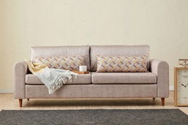 Canapea 3 locuri, Balcab Home, 825BLC2847, Lemn de brad, Crem