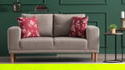 Canapea 2 locuri, Balcab Home, 825BLC1397, Lemn de fag, Crem