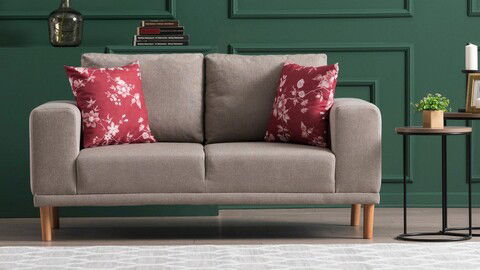 Canapea 2 locuri, Balcab Home, 825BLC1397, Lemn de fag, Crem