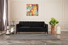 Canapea extensibila cu 3 locuri, Balcab Home, 825BLC2751, Lemn de fag, Negru