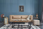 Canapea 3 locuri, Balcab Home, 825BLC1569, Lemn de fag, Crem