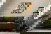 Canapea 2 locuri, Balcab Home, 825BLC2793, Lemn de fag, Antracit / Aur