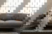 Canapea extensibila cu 3 locuri, Balcab Home, 825BLC2838, Lemn de fag, Gri / Auriu
