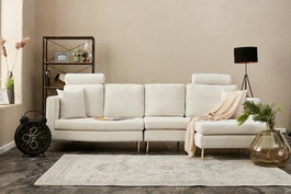 Coltar, Balcab Home, 825BLC2822, Lemn de plop, Crem / Aur