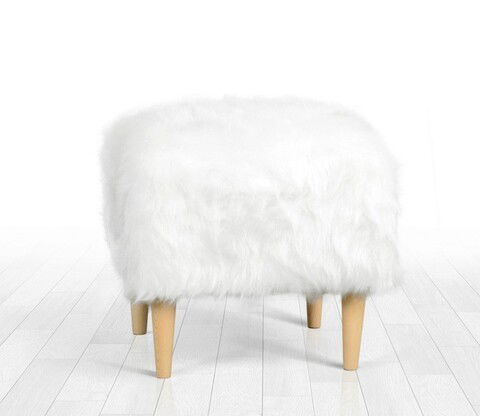 Fotoliu puf, Fluffe, 209FLF1231, Poliester, Alb
