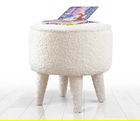 Fotoliu puf, Fluffe, 209FLF1323, Blana artificiala, Alb