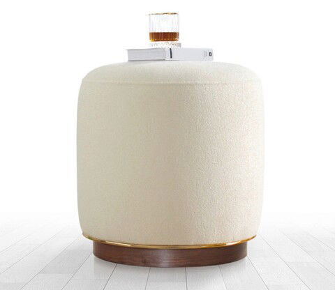 Fotoliu puf, Fluffe, 209FLF1147, Bumbac, Crem