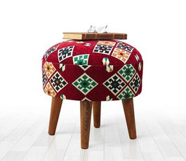 Fotoliu puf, Fluffe, 209FLF1312, 50% bumbac / 50% poliester, Multicolor