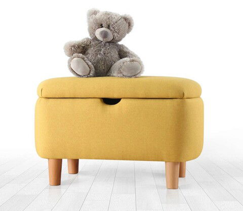 Fotoliu puf, Fluffe, 209FLF1321, 50% Bumbac / 50% Catifea, Galben