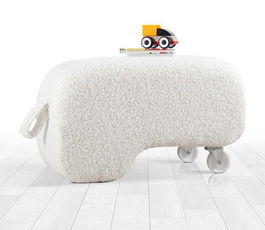 Fotoliu puf, Fluffe, 209FLF1331, Blana artificiala, Alb