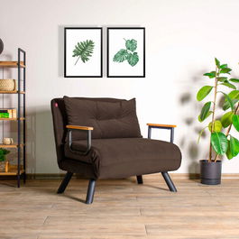 Canapea extensibilă cu 1 loc, Futon, 859FTN2325, Metal , Maro