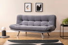 Canapea extensibila cu 3 locuri, Futon, 859FTN2802, Metal, Gri