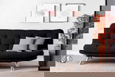 Canapea extensibila cu 3 locuri, Futon, 859FTN2805, Metal, Negru