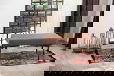 Fotoliu puf, Grace, 591GRC1142, Lemn de fag, Maro