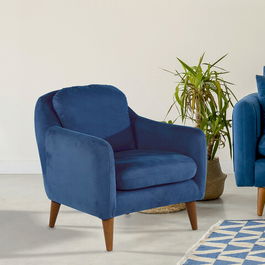 Fotoliu, Unique Design, 867UNQ1050, Lemn de pin, Albastru inchis