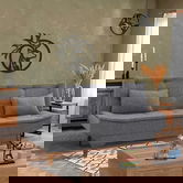 Canapea extensibila cu 3 locuri, Unique Design, 867UNQ1649, Lemn de fag, Gri inchis