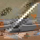 Canapea extensibila cu 3 locuri, Unique Design, 867UNQ1648, Lemn de fag, Gri