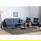 Set canapea extensibilă, Unique Design, 867UNQ1629, Lemn de carpen, Albastru inchis