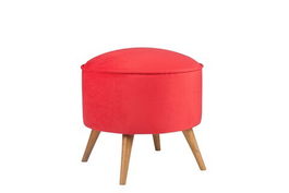 Fotoliu puf, Zeon, 558ZEN1329, Lemn, Rosu