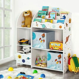 Organizator jucarii / mobilier camera copilului, Space, Songmics, 62.5 x 29.5 x 70 cm