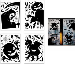 Set de autocolante pentru Halloween Kiuiom, PVC, negru