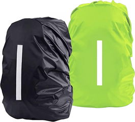 Set de 2 protectii impermeabile pentru rucsac DOH, nailon, negru/verde, 78 x 45cm(45L)