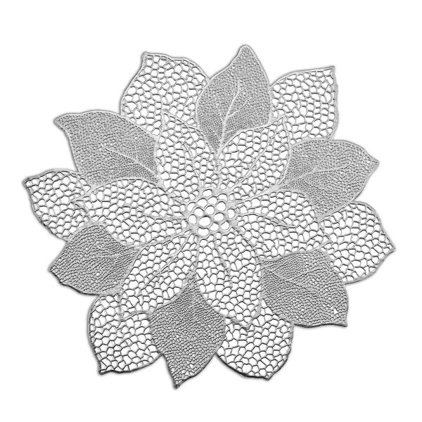 Suport vesela din PVC, Flower Argintiu, L49xl47 cm