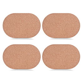 Set suport vesela din pluta, Placemat Oval Natural, 4 piese, L44xl29 cm
