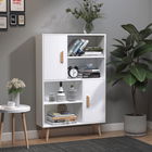 Homcom Librarie Rastel Multifunctie cu 2 Usi de Salon Panou Particule 80 x 23.5 x 123cm