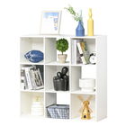 HOMCOM Biblioteca Albă pentru Casa si Birou, Raft cu Design Modern cu 9 Compartimente din Lemn, 91,5 x 29,5 x 91,5 cm