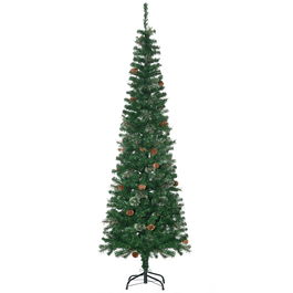 HOMCOM Pom de Craciun artificial 165cm cu ramuri realiste si 27 de conuri de pin, decor de Craciun, verde | AOSOM RO