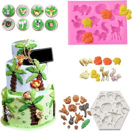 Set de 2 forme pentru bomboane/prajituri Fengguock, silicon, roz/alb, 8,5 x 6,5 cm