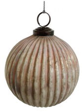 Decoratiune brad Deko Senso glob 12cm sticla alb mat - roz