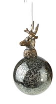 Decoratiune brad Deko Senso Deer sticla 15cm gri