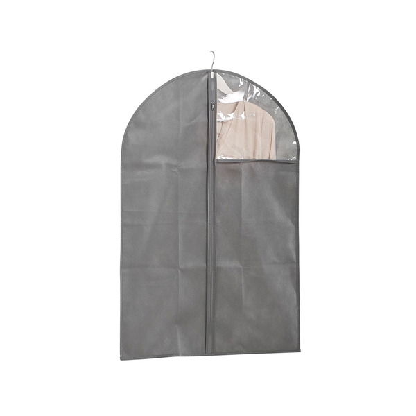 Husa textila pentru haine cu fermoar, Vlies Small Gri, l60xH90 cm