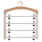 Umeras multiplu din metal si lemn pentru fuste, cu cleme metalice, Belt Natural, l39xH43 cm