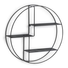 Raft suspendat din metal, Rack Round Negru, Ø55xH12 cm