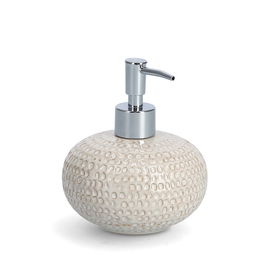 Dozator pentru sapun din ceramica, Natural Structure Bej, Ø11,8xH13,7 cm
