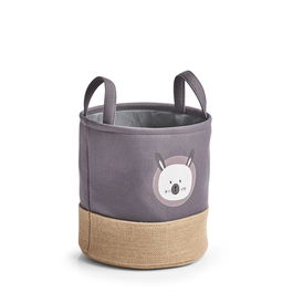 Cos depozitare cu manere, pentru copii, Rabbit Small Gri, Ø25xH25 cm