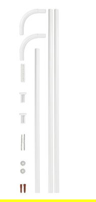 Bara pentru perdea de dus, Wenko, Universal Chrome, Ø 2 cm, aluminiu, alb