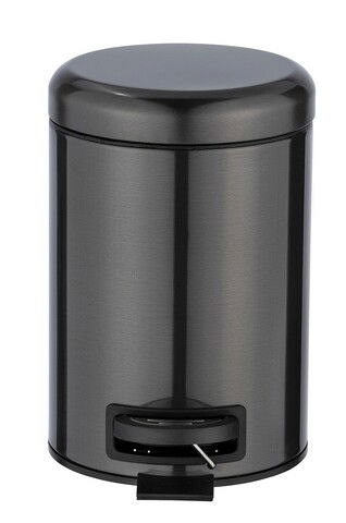 Cos de gunoi, Wenko, Leman, 17 x 22.5 x 25 cm, 3 L, inox/polipropilena, negru