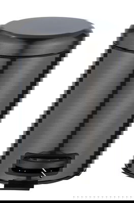 Cos de gunoi, Wenko, Leman, 17 x 22.5 x 25 cm, 3 L, inox/polipropilena, negru