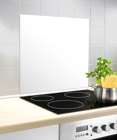 Protectie aragaz, Wenko, Splashback White, 60 x 70 cm, sticla termorezistenta, alb