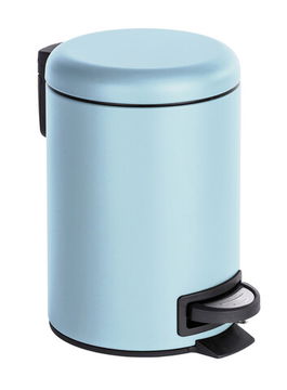 Cos de gunoi, Wenko, Leman Blue, 17 x 22.5 x 25 cm, 3 L, inox/polipropilena, bleu