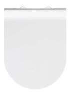 Capac de toaleta cu sistem automat de coborare, Wenko, Habos, 36 x 46 cm, termoplastic/inox, alb