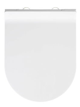 Capac de toaleta cu sistem automat de coborare, Wenko, Habos, 36 x 46 cm, termoplastic/inox, alb