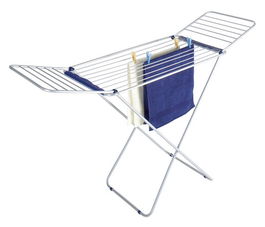 Uscator rufe pliabil, Wenko, Dual-Wing, 175 x 56 x 112 cm, 16 m capacitate de uscare, aluminiu, gri