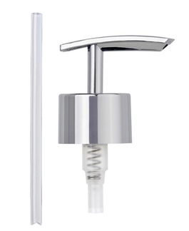 Pompa de rezerva pentru dozator sapun lichid, Wenko, Chrome Flat, 5.3 x 3.4 x 17 cm, plastic, gri
