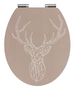 Capac de toaleta, Wenko, Premium Stag, 37.5 x 44 cm, mdf, multicolor